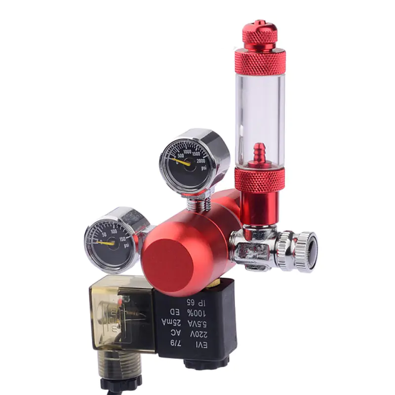 ST-03-1 Aquarium CO2 Solenoid Valve Dual Bubble Counter Regulator