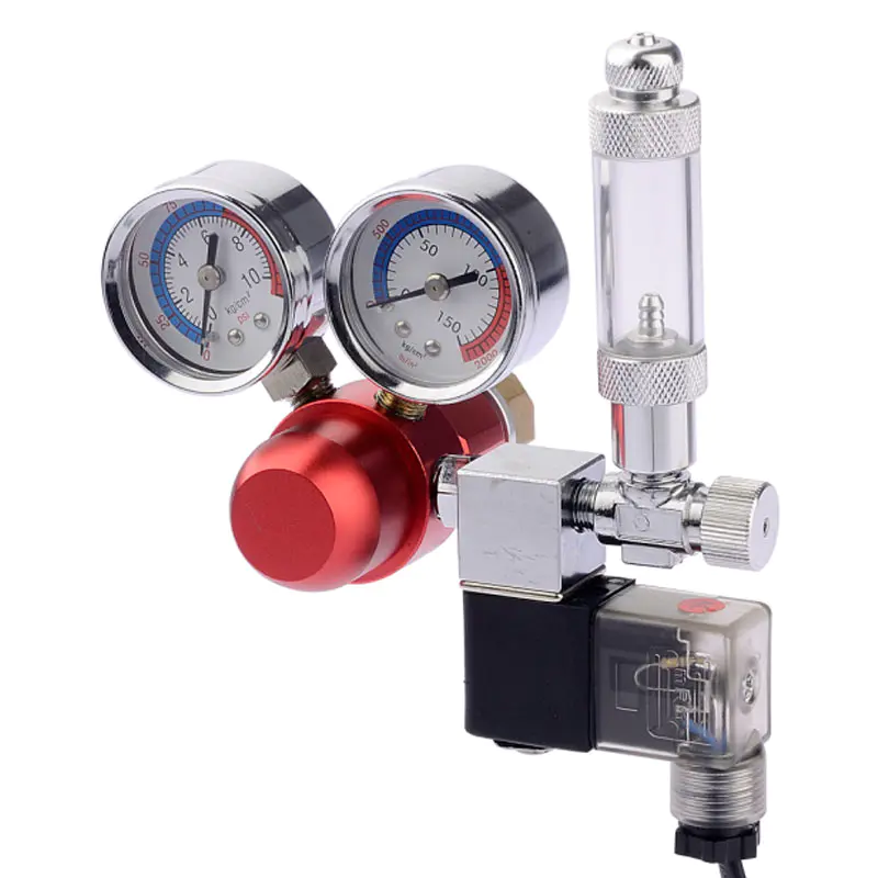 ST-04 Aquarium CO2 Regulator na may Dual Pressure Gauges at Single Bubble Counter